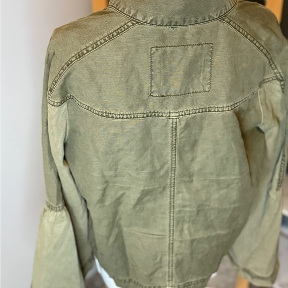 Anthropologie Women's Sage Green Utility Jacket Size Medium Button Closure - Picture 3 of 5
